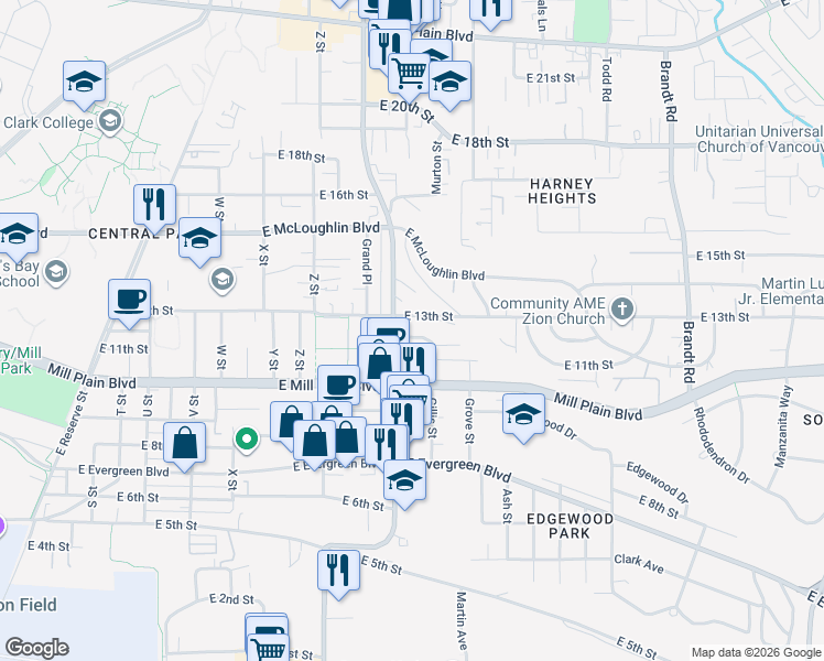 map of restaurants, bars, coffee shops, grocery stores, and more near 2906 East 12th Street in Vancouver