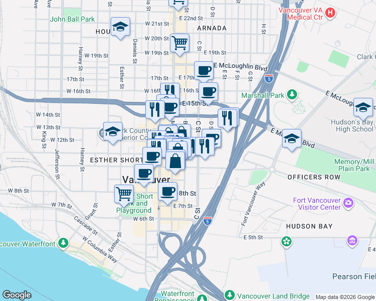 map of restaurants, bars, coffee shops, grocery stores, and more near 220 East 11th Street in Vancouver
