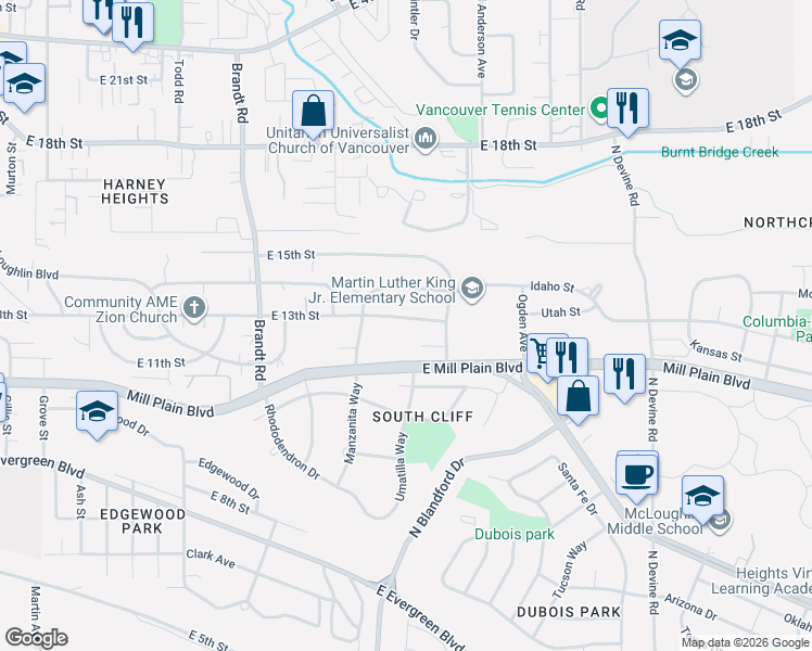 map of restaurants, bars, coffee shops, grocery stores, and more near 4403 East 13th Street in Vancouver