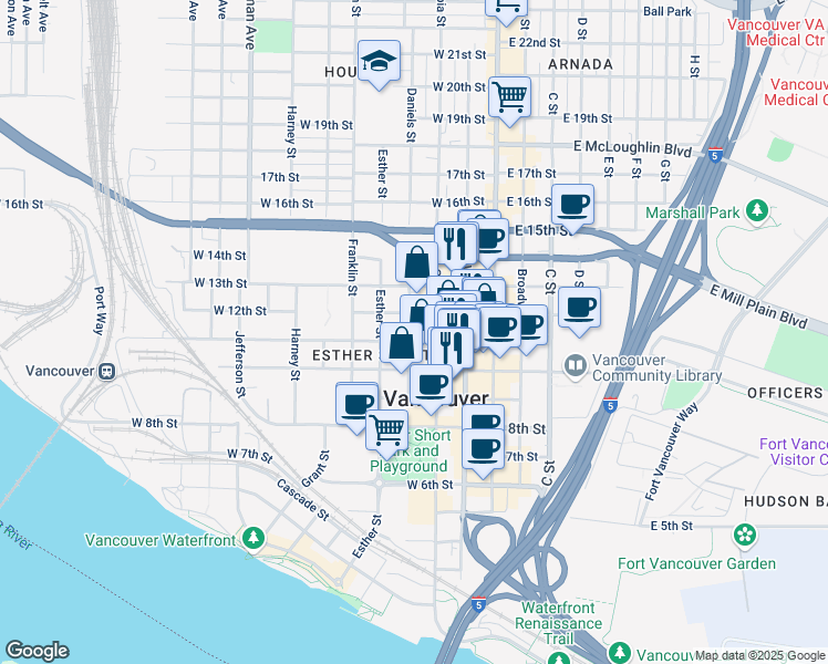 map of restaurants, bars, coffee shops, grocery stores, and more near 304 West 12th Street in Vancouver