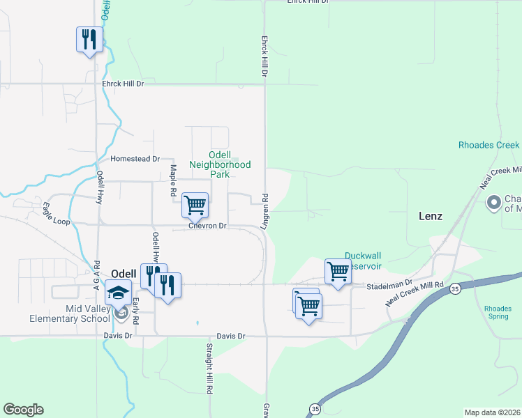 map of restaurants, bars, coffee shops, grocery stores, and more near 3400 Gateway Drive in Hood River