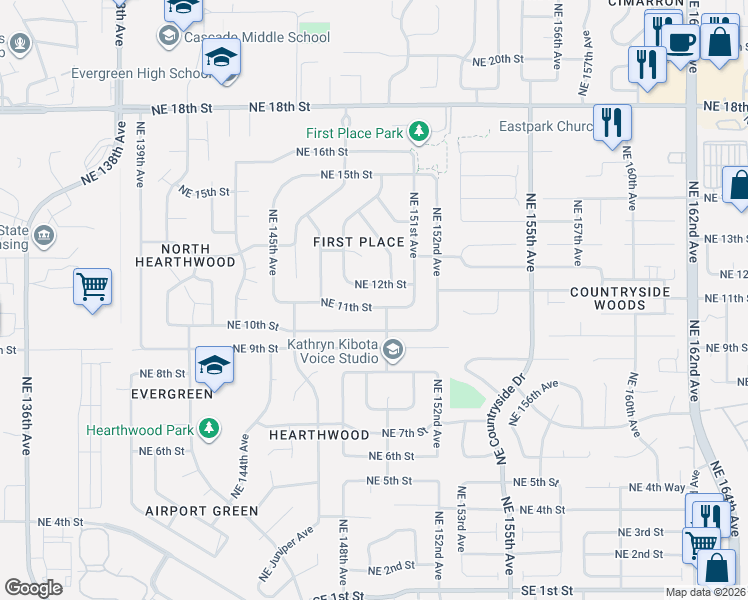 map of restaurants, bars, coffee shops, grocery stores, and more near in Vancouver