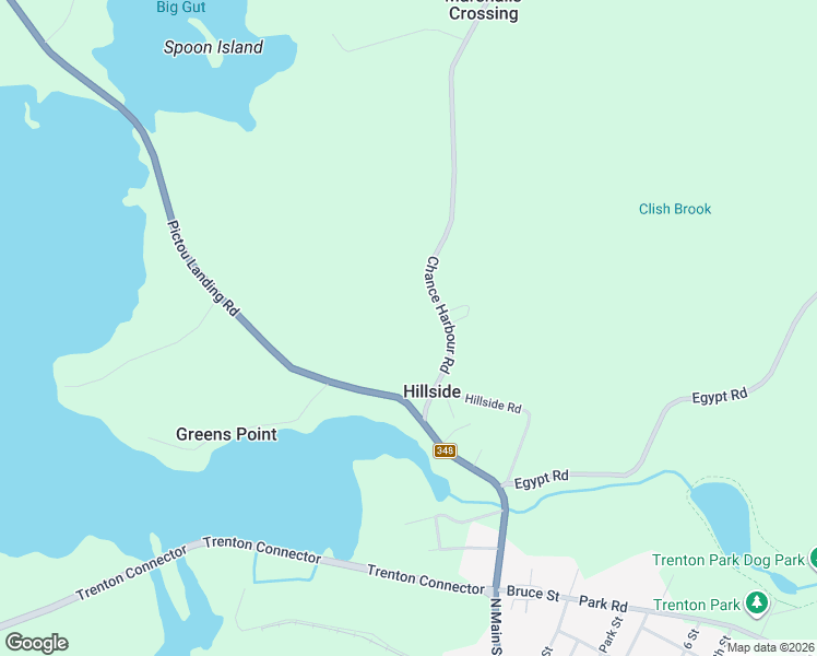 map of restaurants, bars, coffee shops, grocery stores, and more near 99 Chance Harbour Road in Trenton