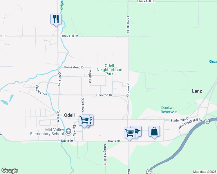 map of restaurants, bars, coffee shops, grocery stores, and more near 3235 Tamarack Road in Hood River