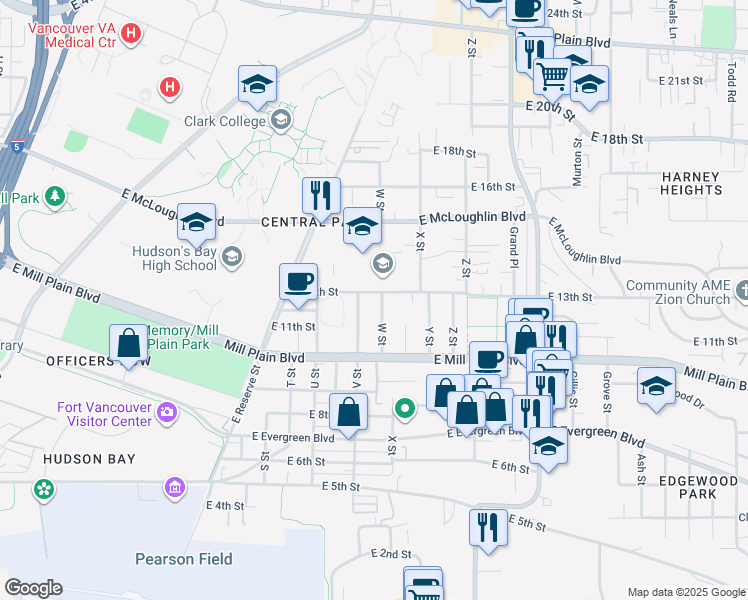 map of restaurants, bars, coffee shops, grocery stores, and more near 2211 East 13th Street in Vancouver
