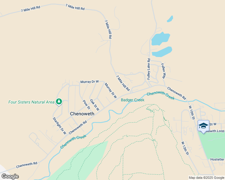 map of restaurants, bars, coffee shops, grocery stores, and more near 1027 Murray Street West in The Dalles