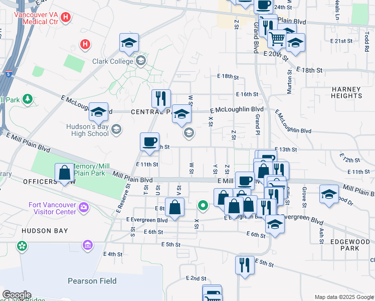 map of restaurants, bars, coffee shops, grocery stores, and more near 2211 East 13th Street in Vancouver