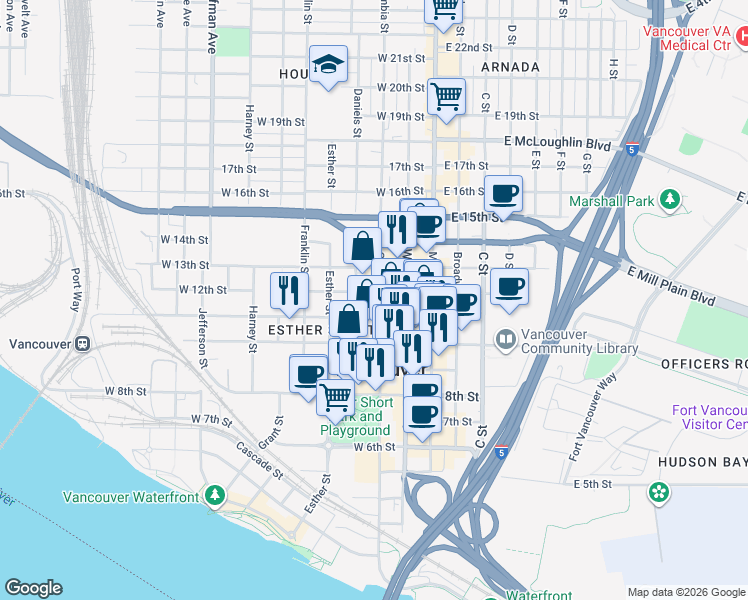 map of restaurants, bars, coffee shops, grocery stores, and more near 304 West 12th Street in Vancouver