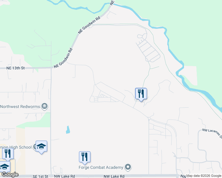 map of restaurants, bars, coffee shops, grocery stores, and more near 4615 Northwest Camas Meadows Drive in Camas