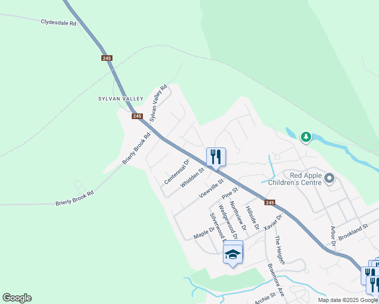map of restaurants, bars, coffee shops, grocery stores, and more near 232 Hawthorne Street in Antigonish