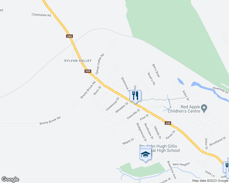 map of restaurants, bars, coffee shops, grocery stores, and more near 235 Hawthorne Street in Antigonish