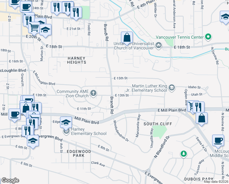 map of restaurants, bars, coffee shops, grocery stores, and more near 3815 East 13th Street in Vancouver