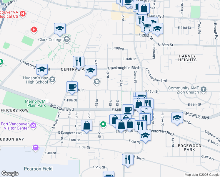 map of restaurants, bars, coffee shops, grocery stores, and more near 2407 East 13th Street in Vancouver