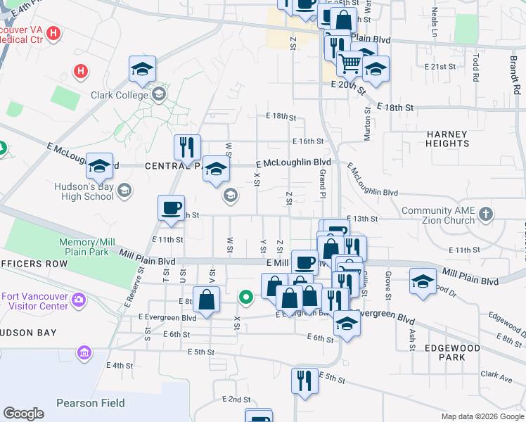 map of restaurants, bars, coffee shops, grocery stores, and more near 2407 East 13th Street in Vancouver