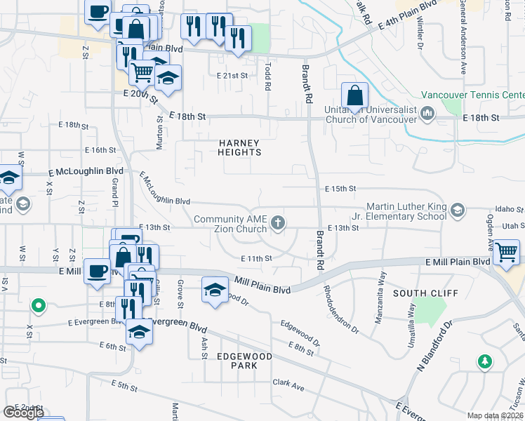 map of restaurants, bars, coffee shops, grocery stores, and more near 3601 East 14th Street in Vancouver