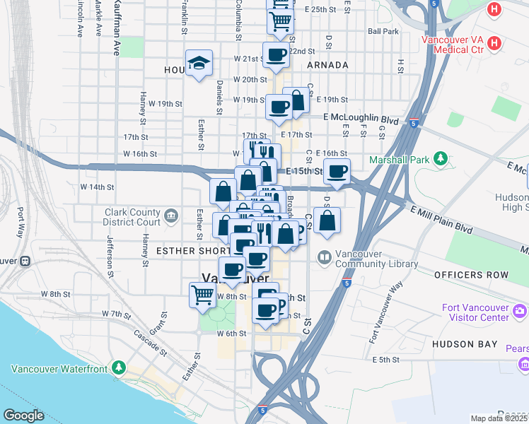 map of restaurants, bars, coffee shops, grocery stores, and more near 141 West 13th Street in Vancouver