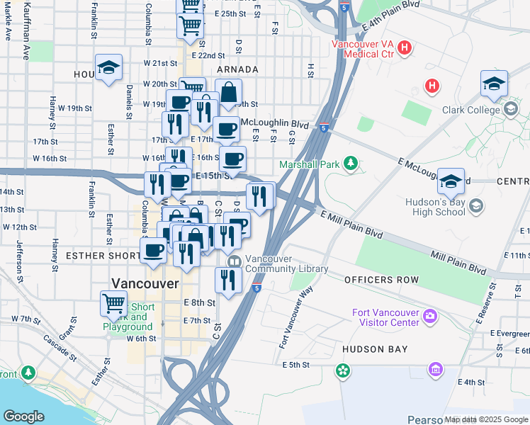 map of restaurants, bars, coffee shops, grocery stores, and more near 826 East 13th Street in Vancouver