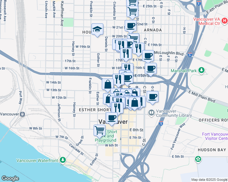 map of restaurants, bars, coffee shops, grocery stores, and more near 252 West 13th Street in Vancouver