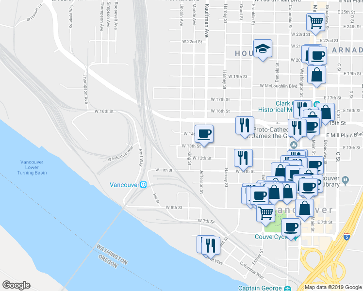map of restaurants, bars, coffee shops, grocery stores, and more near 1266 West 13th Street in Vancouver