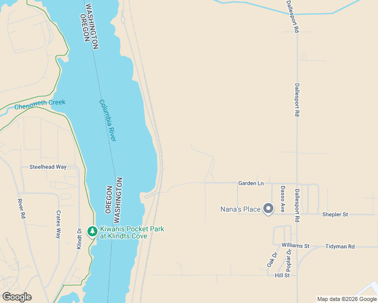 map of restaurants, bars, coffee shops, grocery stores, and more near 715 Garden Lane in Dallesport