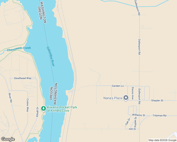 map of restaurants, bars, coffee shops, grocery stores, and more near 715 Garden Lane in Dallesport