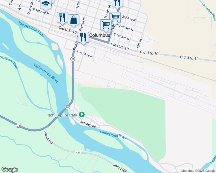 map of restaurants, bars, coffee shops, grocery stores, and more near 957 East 3rd Avenue South in Columbus