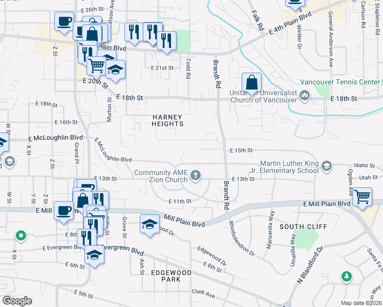 map of restaurants, bars, coffee shops, grocery stores, and more near 3604 East 14th Street in Vancouver