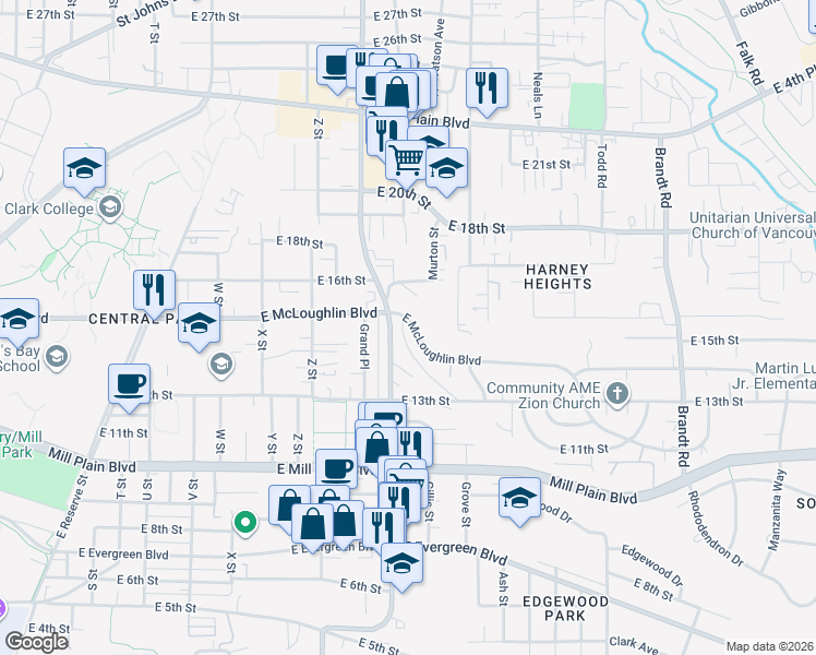 map of restaurants, bars, coffee shops, grocery stores, and more near 1403 Grand Boulevard in Vancouver