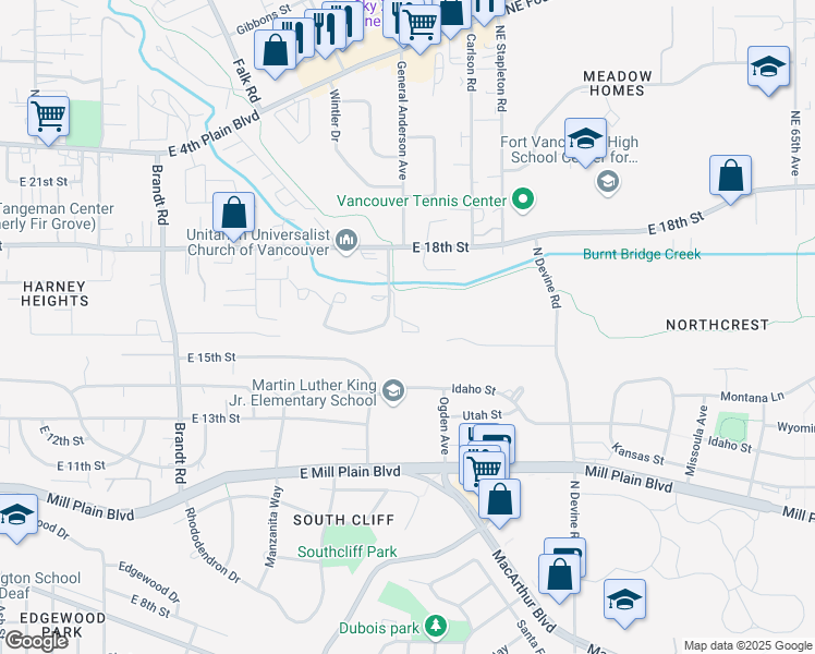 map of restaurants, bars, coffee shops, grocery stores, and more near 4613 East 18th Street in Vancouver