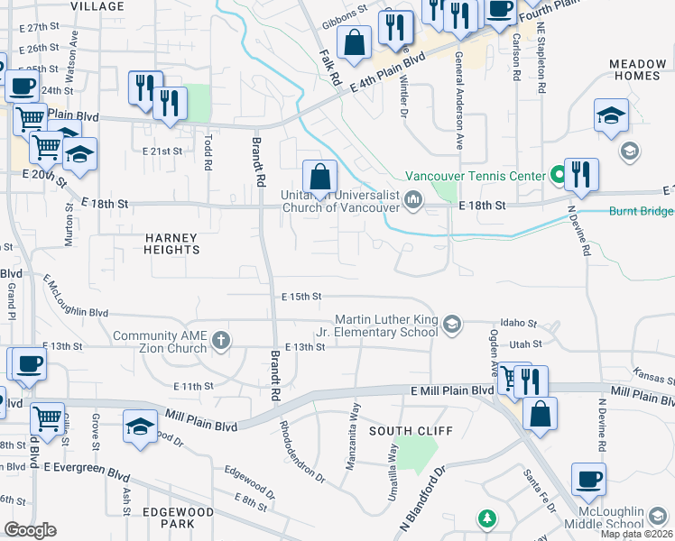 map of restaurants, bars, coffee shops, grocery stores, and more near 1604 Bryant Street in Vancouver