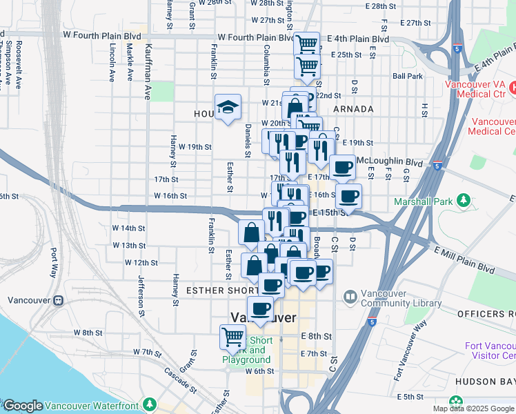map of restaurants, bars, coffee shops, grocery stores, and more near 309 West 16th Street in Vancouver