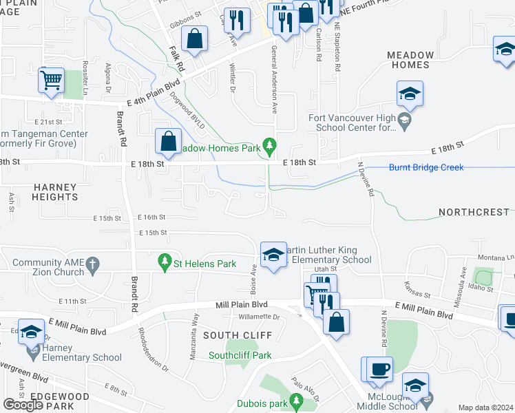 map of restaurants, bars, coffee shops, grocery stores, and more near 4601 East 18th Street in Vancouver