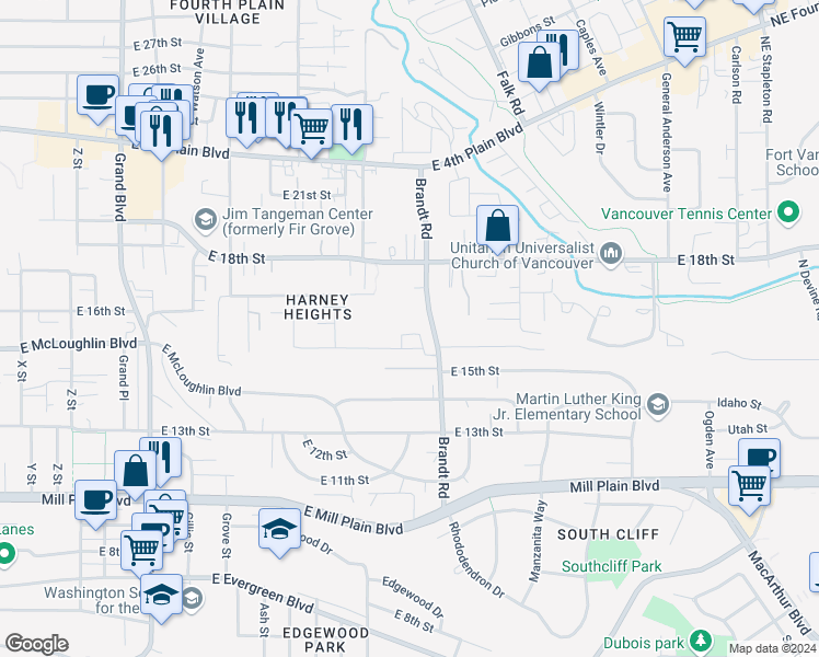 map of restaurants, bars, coffee shops, grocery stores, and more near 1438 Brandt Road in Vancouver