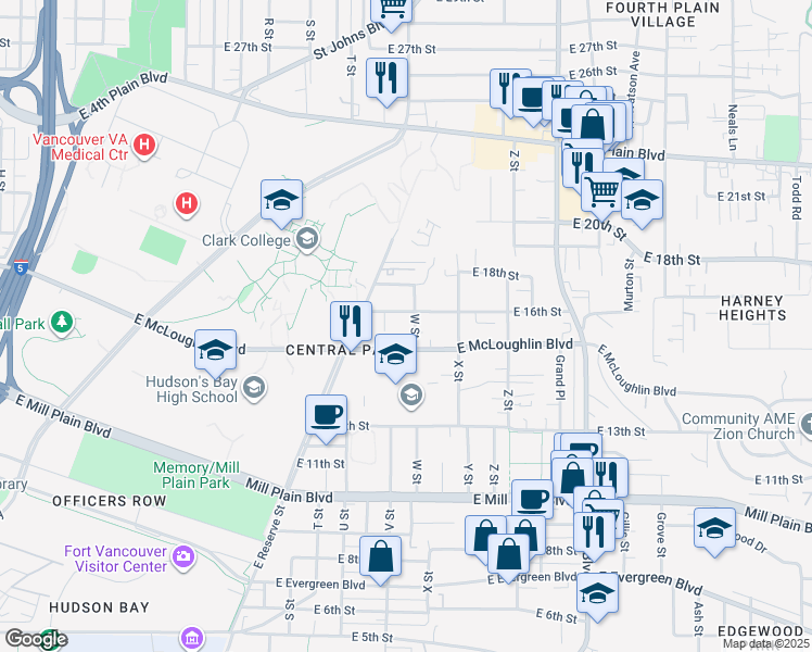 map of restaurants, bars, coffee shops, grocery stores, and more near 1516 W Street in Vancouver