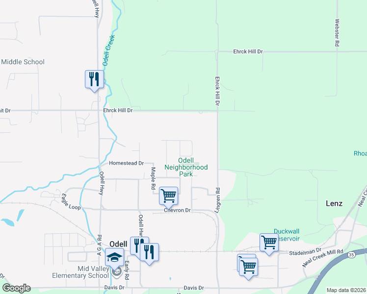 map of restaurants, bars, coffee shops, grocery stores, and more near 3105 Tamarack Road in Hood River