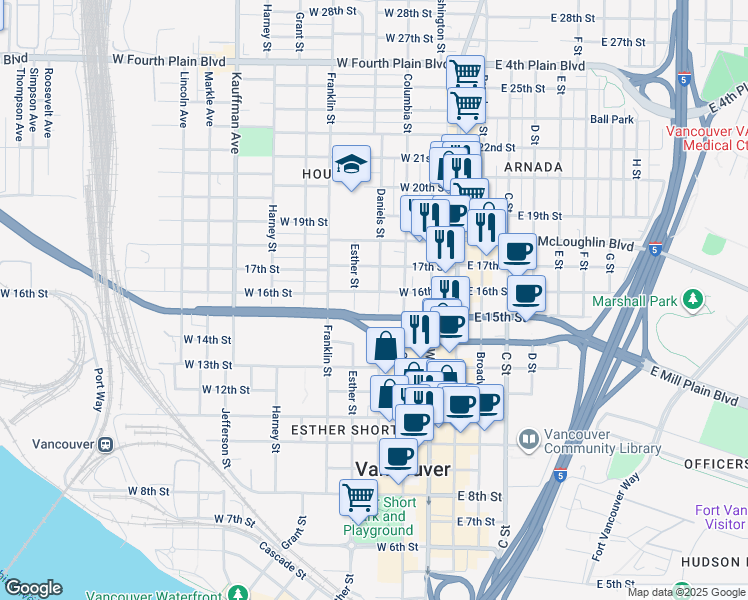 map of restaurants, bars, coffee shops, grocery stores, and more near 309 West 16th Street in Vancouver