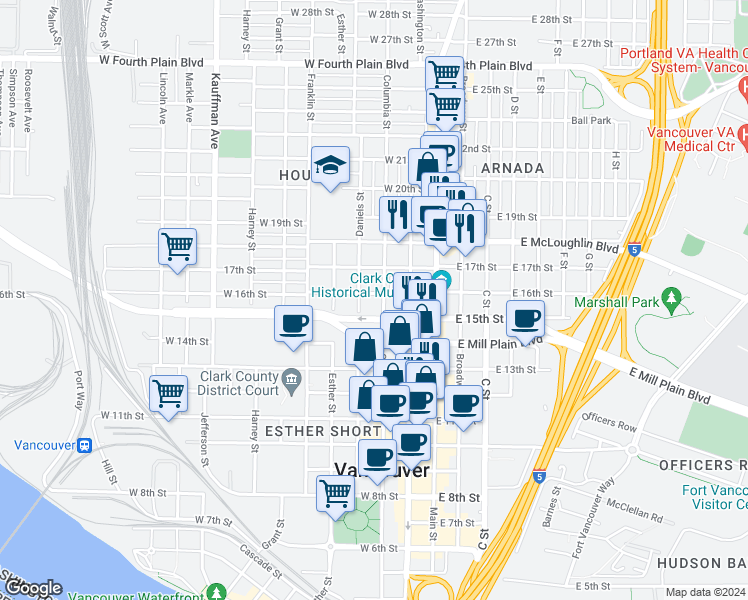 map of restaurants, bars, coffee shops, grocery stores, and more near 305 West 16th Street in Vancouver
