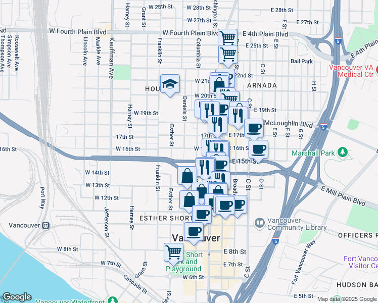 map of restaurants, bars, coffee shops, grocery stores, and more near 309 West 16th Street in Vancouver