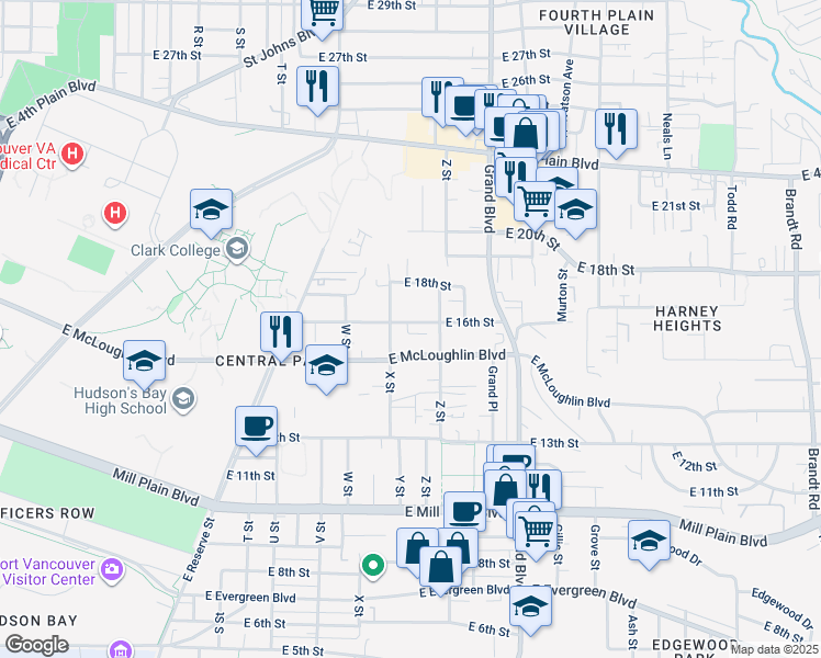 map of restaurants, bars, coffee shops, grocery stores, and more near 2419 East 16th Street in Vancouver