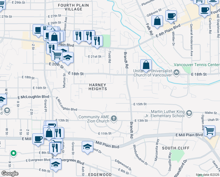 map of restaurants, bars, coffee shops, grocery stores, and more near 3613 East 17th Street in Vancouver
