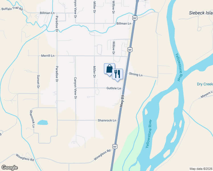 map of restaurants, bars, coffee shops, grocery stores, and more near 10 Guthrie Lane in Livingston