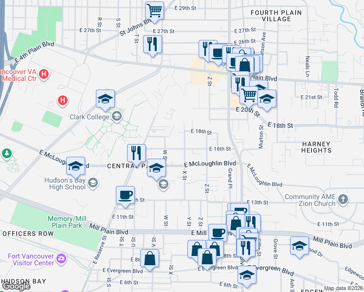 map of restaurants, bars, coffee shops, grocery stores, and more near 2324 East 16th Street in Vancouver