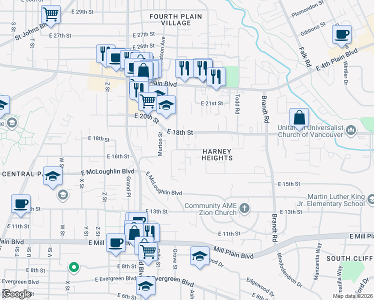 map of restaurants, bars, coffee shops, grocery stores, and more near 3219 East 18th Street in Vancouver