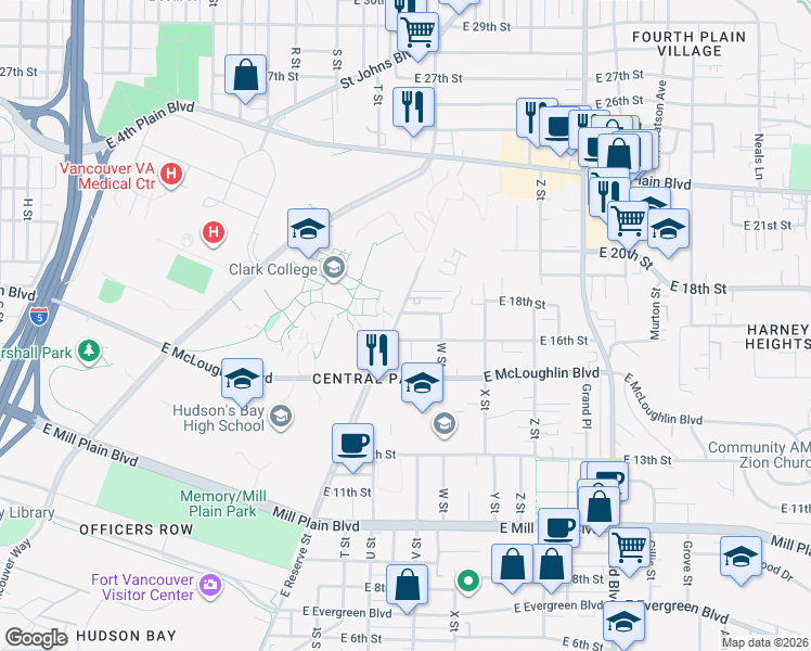 map of restaurants, bars, coffee shops, grocery stores, and more near in Vancouver