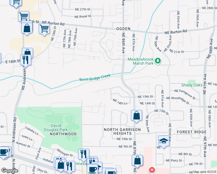 map of restaurants, bars, coffee shops, grocery stores, and more near 8330 Northeast 16th Street in Vancouver