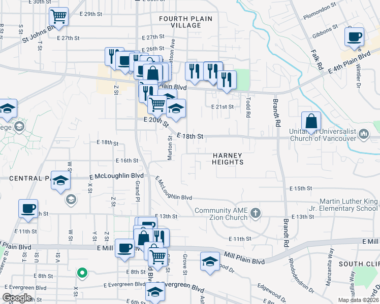 map of restaurants, bars, coffee shops, grocery stores, and more near 3219 East 18th Street in Vancouver