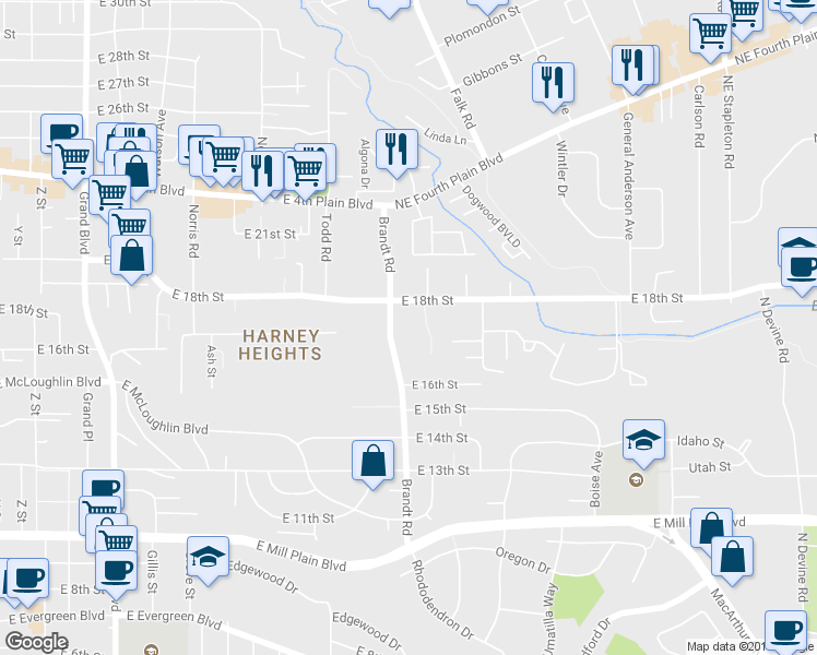 map of restaurants, bars, coffee shops, grocery stores, and more near in Vancouver