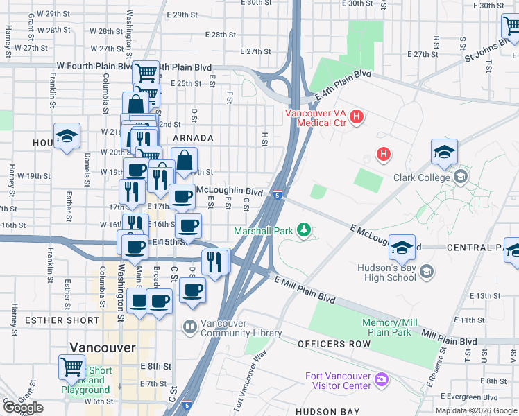 map of restaurants, bars, coffee shops, grocery stores, and more near 754 East 17th Street in Vancouver