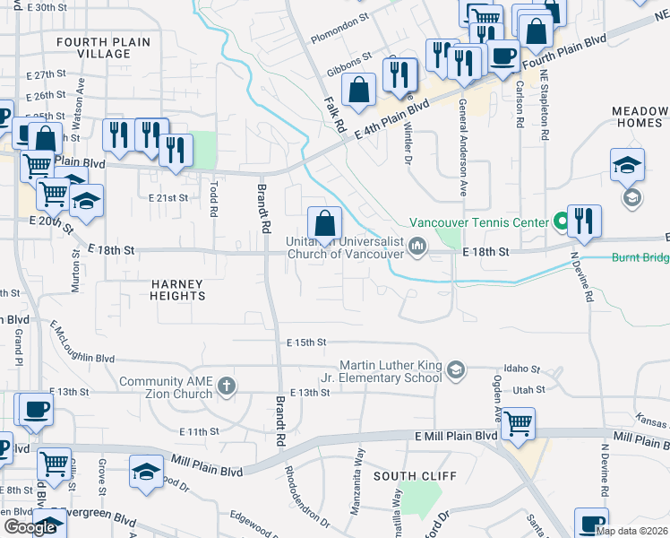 map of restaurants, bars, coffee shops, grocery stores, and more near 1710 Bryant Street in Vancouver