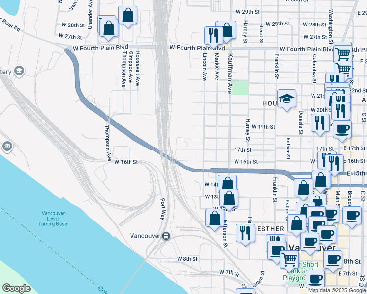 map of restaurants, bars, coffee shops, grocery stores, and more near 1310 West 17th Street in Vancouver